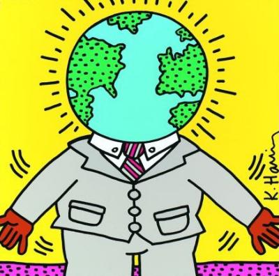 Global-Man art print by Keith Haring