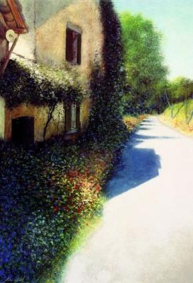 Dorfstrasse im Licht (Buettenpapier) art print by Lutz M�nzfeld