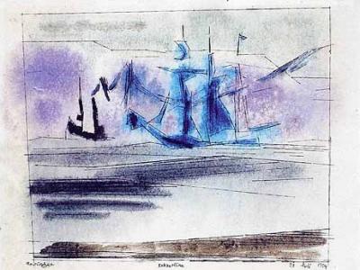 Barkentine (1924) art print by Lyonel Feininger