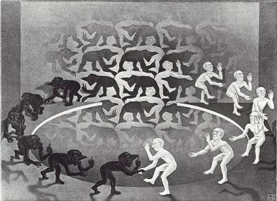 Begegnung art print by M.C. Escher