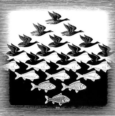 Luft und Wasser art print by M.C. Escher