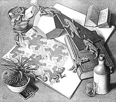 Reptilien art print by M.C. Escher