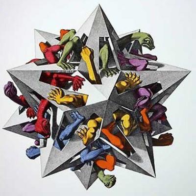 Schwerkraft art print by M.C. Escher