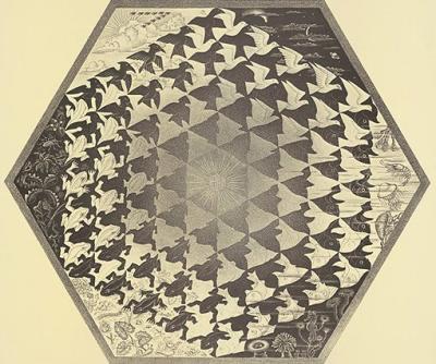 Verbum art print by M.C. Escher