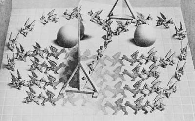 Zauberspiegel art print by M.C. Escher