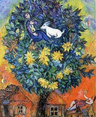 Autumn in the village art print by Marc Chagall