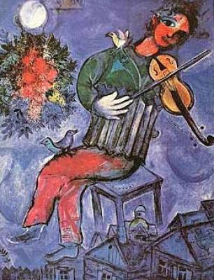 Blauer Geiger art print by Marc Chagall