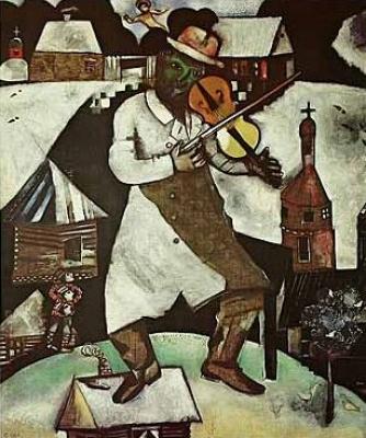 Geigenspieler (klein) art print by Marc Chagall