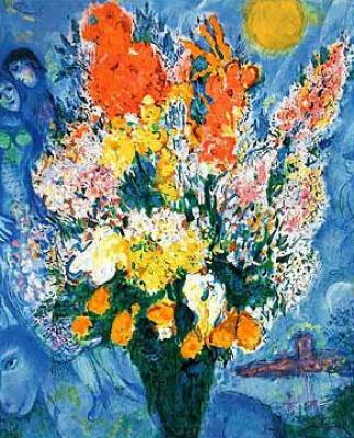 Himmelblau Strau�, pr�gesigniert art print by Marc Chagall