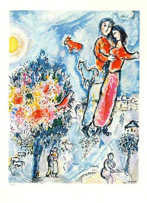 Zwischen Winter und Fr�hling, steinsig. art print by Marc Chagall