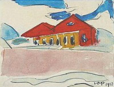 Haus am Strand (1910) art print by Max Pechstein