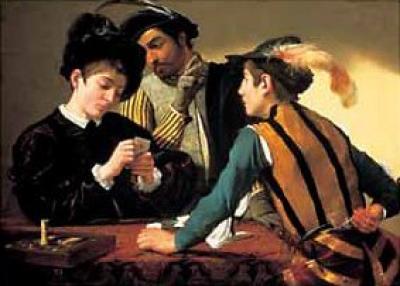 I bari art print by Michelangelo Merisi Caravaggio