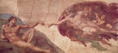 The Creation of Man (Klein) art print by Michelangelo