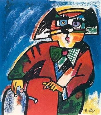 Der Kunsthaendler, signiert art print by Otmar Alt