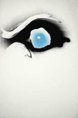 Seuloeil (blau,schwarzes Auge), 1991 art print by Otto Piene