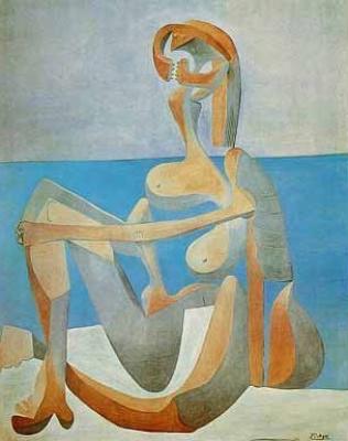 Baigneuse assise au bord de la mer, 1930 art print by Pablo Picasso
