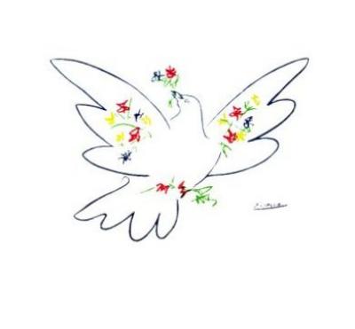 Colombe avec Fleurs art print by Pablo Picasso