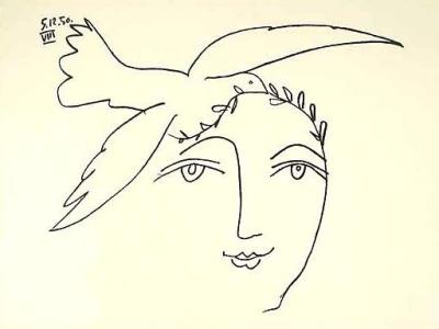 L'homme en prole � la paix art print by Pablo Picasso