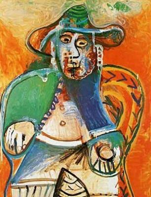 Vieil homme assis, Mougins 1970 art print by Pablo Picasso