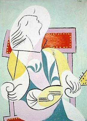 Woman with Mandolin art print by Pablo Picasso