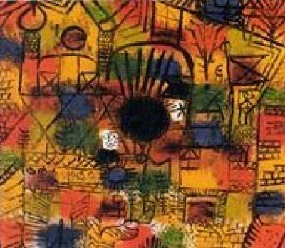 Komposition mit schwarzem Brennpunkt art print by Paul Klee