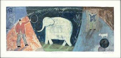 Elephant Exercise art print by Paul McArdle