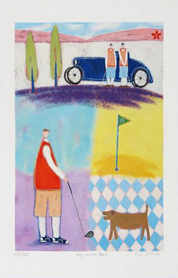 Dog and Ball (2001) art print by Paula McArdle