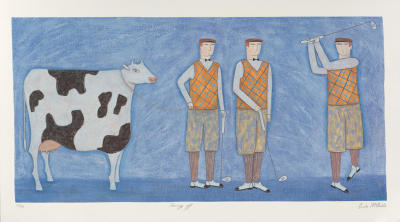 Teeing off art print by Paula McArdle