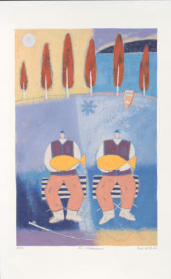 Two Fisherman (2001) art print by Paula McArdle