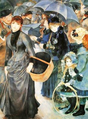 Les Parapluies art print by Pierre Auguste Renoir