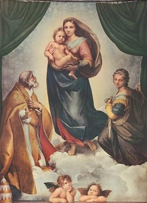 Sixtinische Madonna art print by Raphael