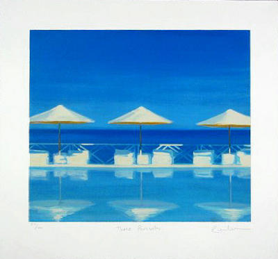 Three Parasols (2001) art print by Reuben Colley