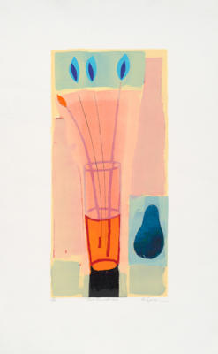 Blue Pear with Vase (2000) art print by Russell Baker
