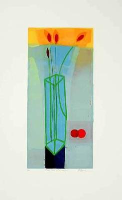 Glass Vase with Cherries(2000) art print by Russell Baker