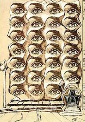 Architecture of the eyes art print by Salvador Dali