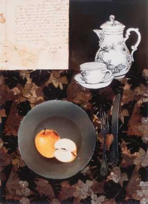 Stilleben mit �pfeln art print by Silverio Dominguez