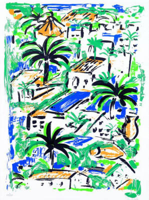 Mallorca Dorf (2000) art print by Stefan Szczesny