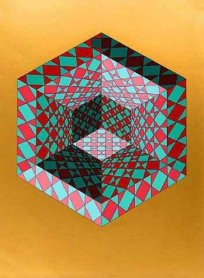 Bi-Sanction art print by Victor Vasarely