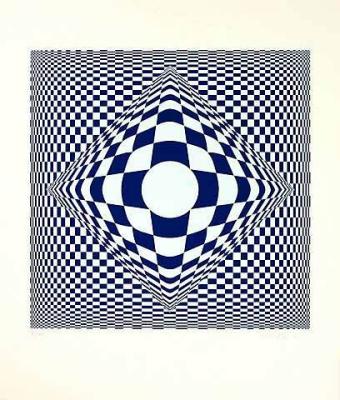 Kek gonflage art print by Victor Vasarely