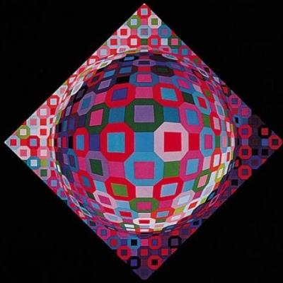 Planetary art print by Victor Vasarely