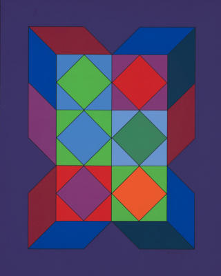 Untitled XLVI (Lilac) art print by Victor Vasarely