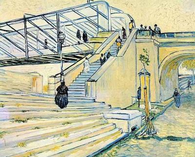 Eisenbahnbr�cke art print by Vincent Van Gogh