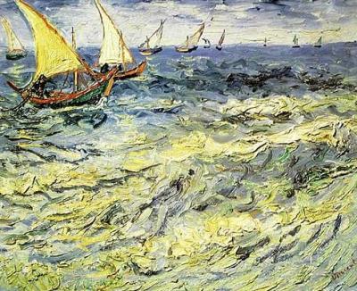 Seascape art print by Vincent Van Gogh