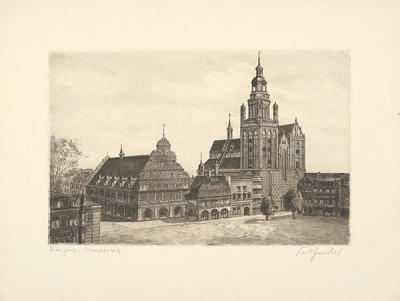 Stargard, Marktplatz art print by Zwicker