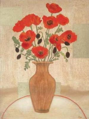 Crimson Poppies art print by Beverly Jean