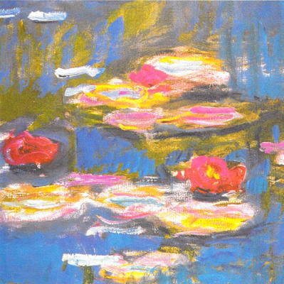 Water Lilies (detail I) art print by Claude Monet