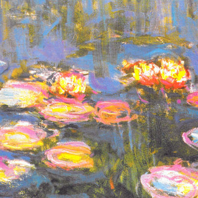 Water Lilies (detail II) art print by Claude Monet