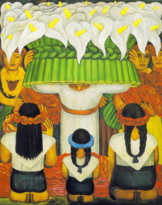 Flower Festival: Feast of Santa Anita, 1931 art print by Diego Rivera