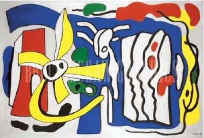 Composition aux trois profils, 1937 (Silkscreen print) art print by Fernand Leger