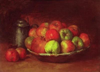 Still Life with Apples and a Pomegranate art print by Gustave Courbet